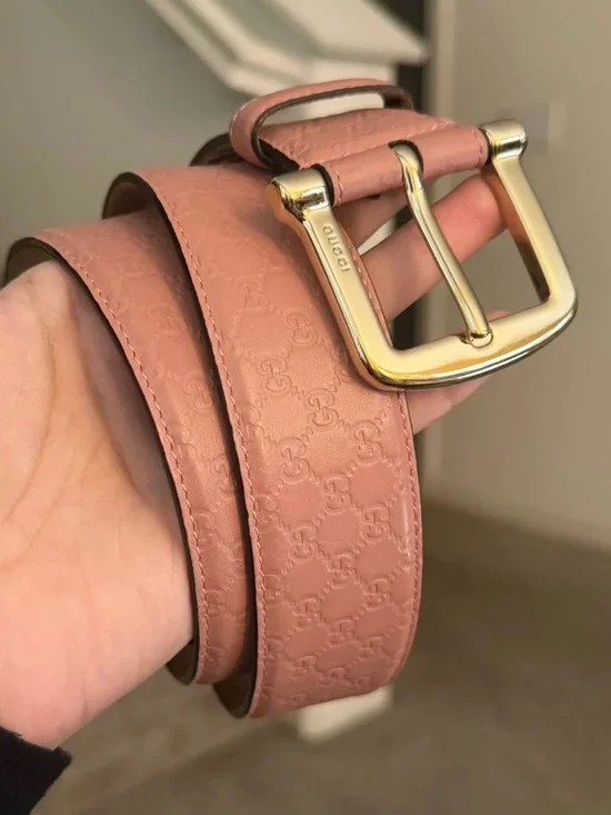 Gucci Guccissima Pink Leather Belt - Picture 4 of 4